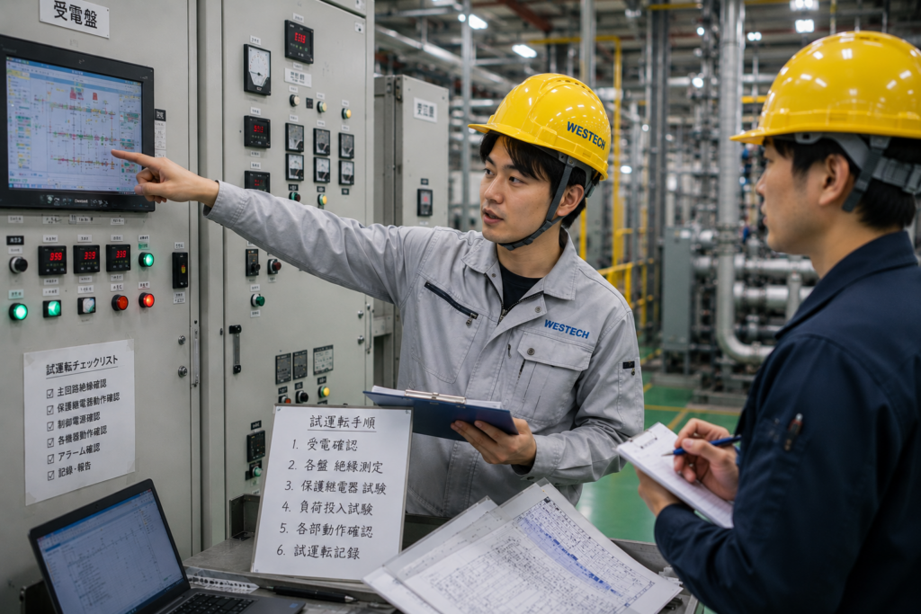当社はハードとソフト（PLC/SCADA）の両方を熟知したエンジニアが現場に赴くため、原因究明が早く、その場で即座に修正・対応が可能です。